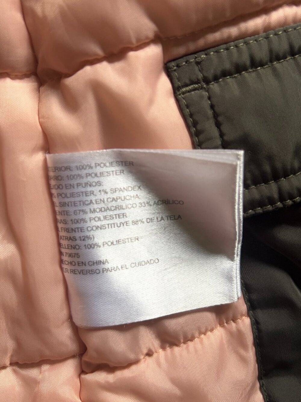 MICHAEL Kors Parka Girls Size 10-12 Olive Green with Pink accents - Picture 9 of 10